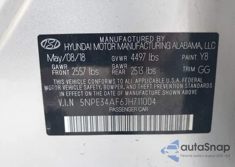 2018 Hyundai Sonata Limited from USA, damaged, VIN 5NPE34AF6JH711004